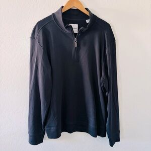Tommy Bahama Men's Black Quarter-Zip Pima‎ Cotton Soft Light Pullover Sweater XL